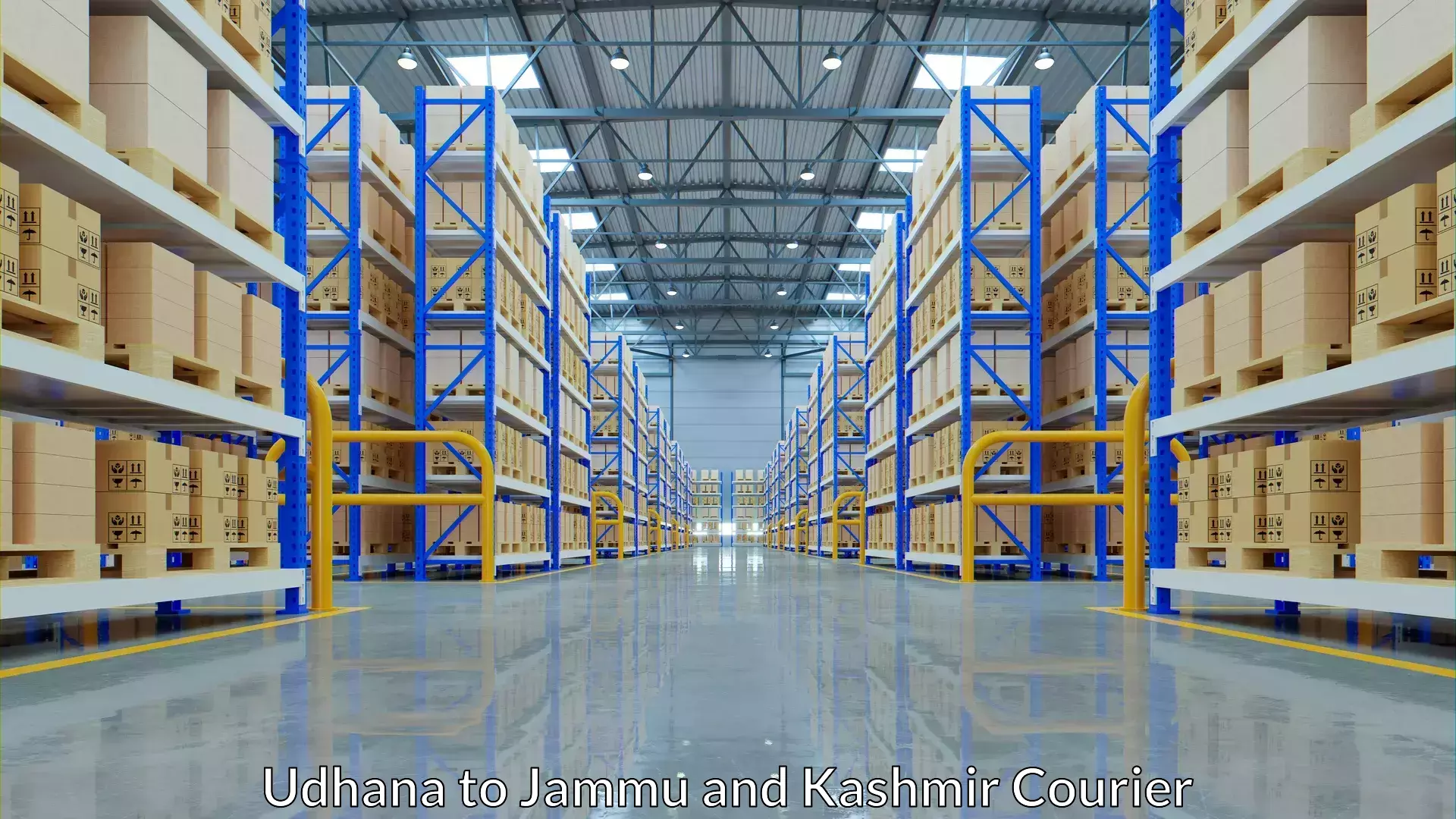 Lightweight parcel options Udhana to Jammu and Kashmir