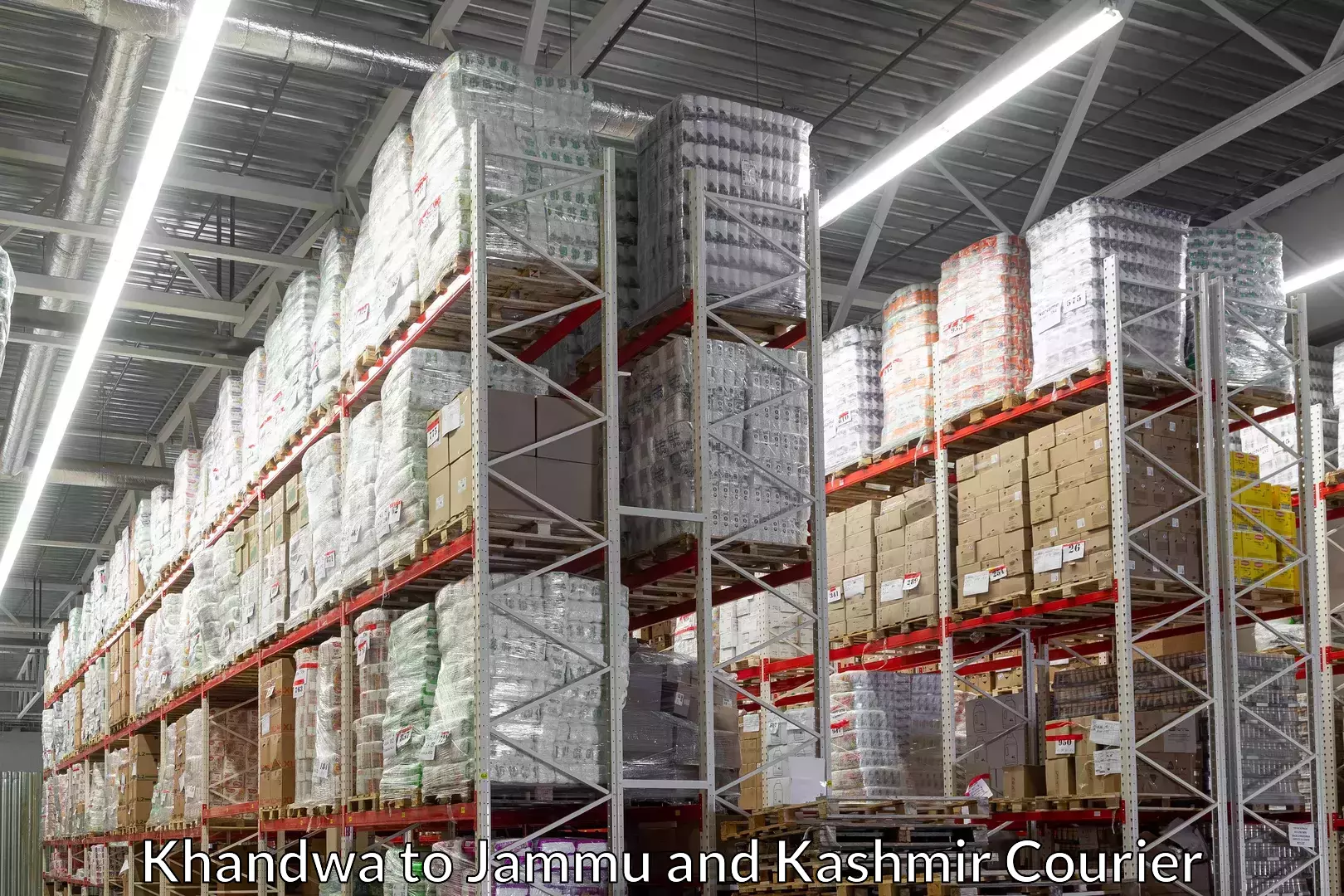 Subscription-based courier Khandwa to Jammu and Kashmir