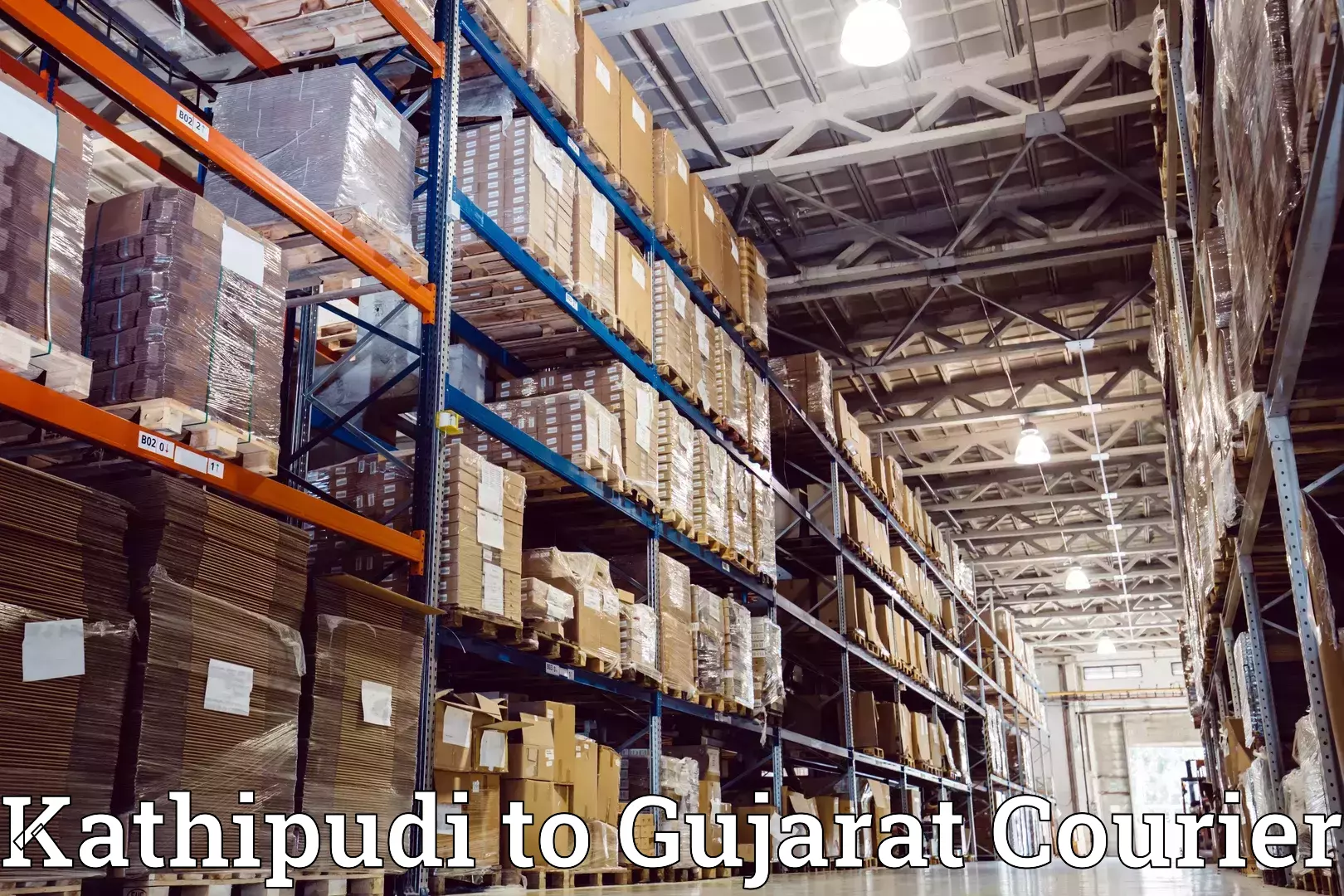 Safe home goods transport Kathipudi to Gujarat