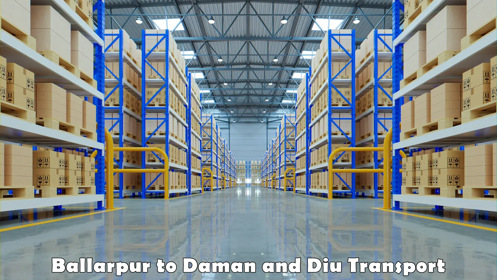 Domestic transport services in Ballarpur to Daman and Diu