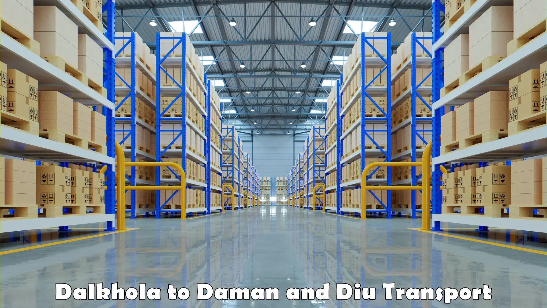Two wheeler transport services Dalkhola to Daman and Diu