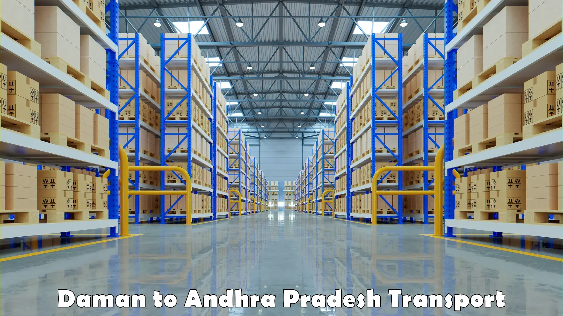 Two wheeler parcel service Daman to Andhra Pradesh