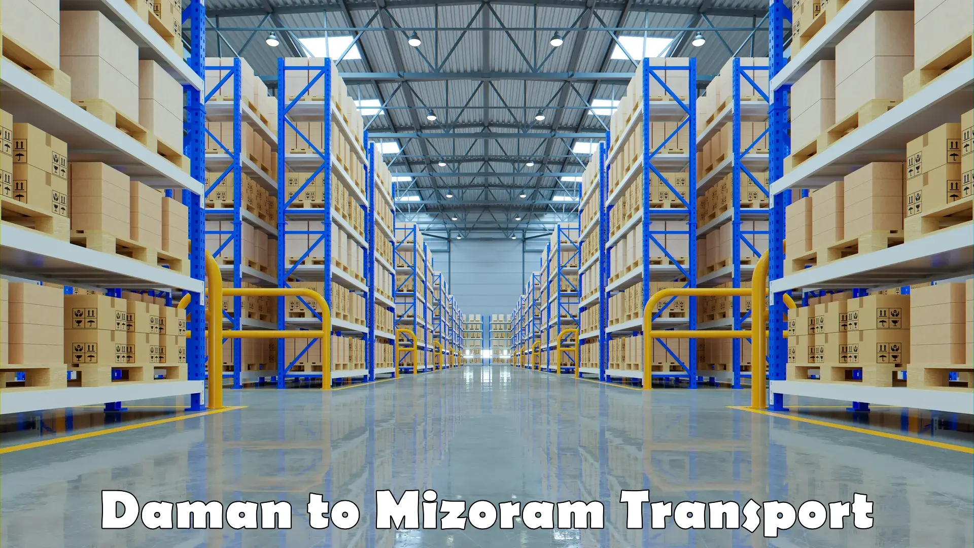 Furniture transport service Daman to Mizoram University Aizawl