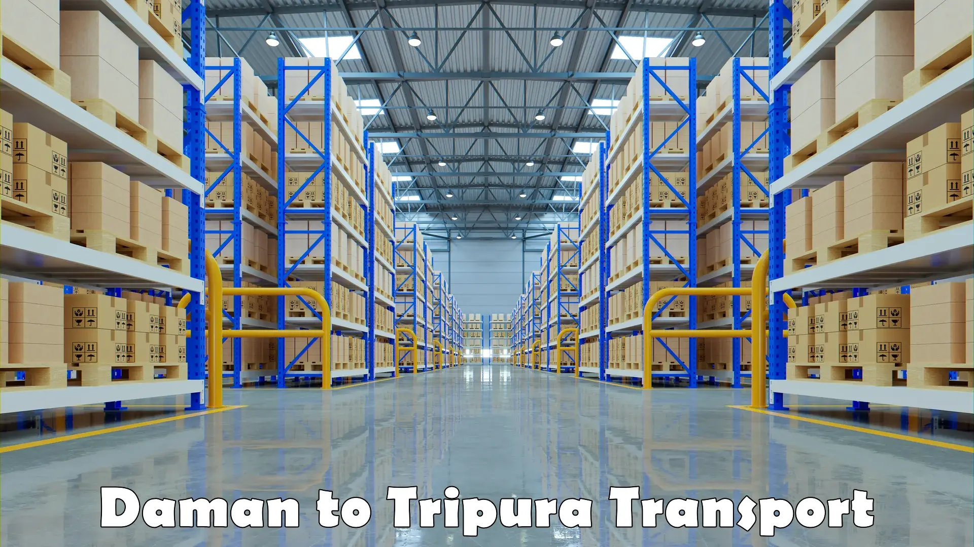 Parcel transport services Daman to Udaipur Tripura