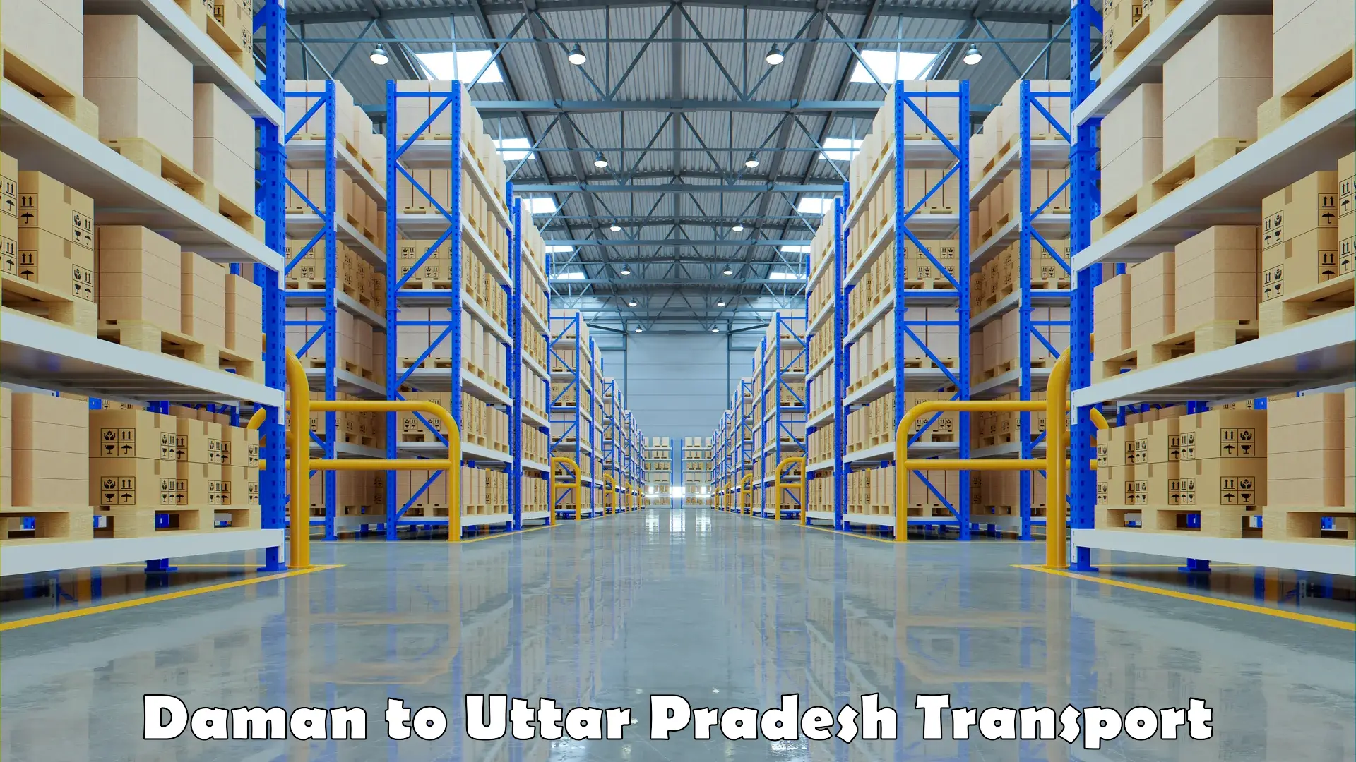 Lorry transport service Daman to Uttar Pradesh