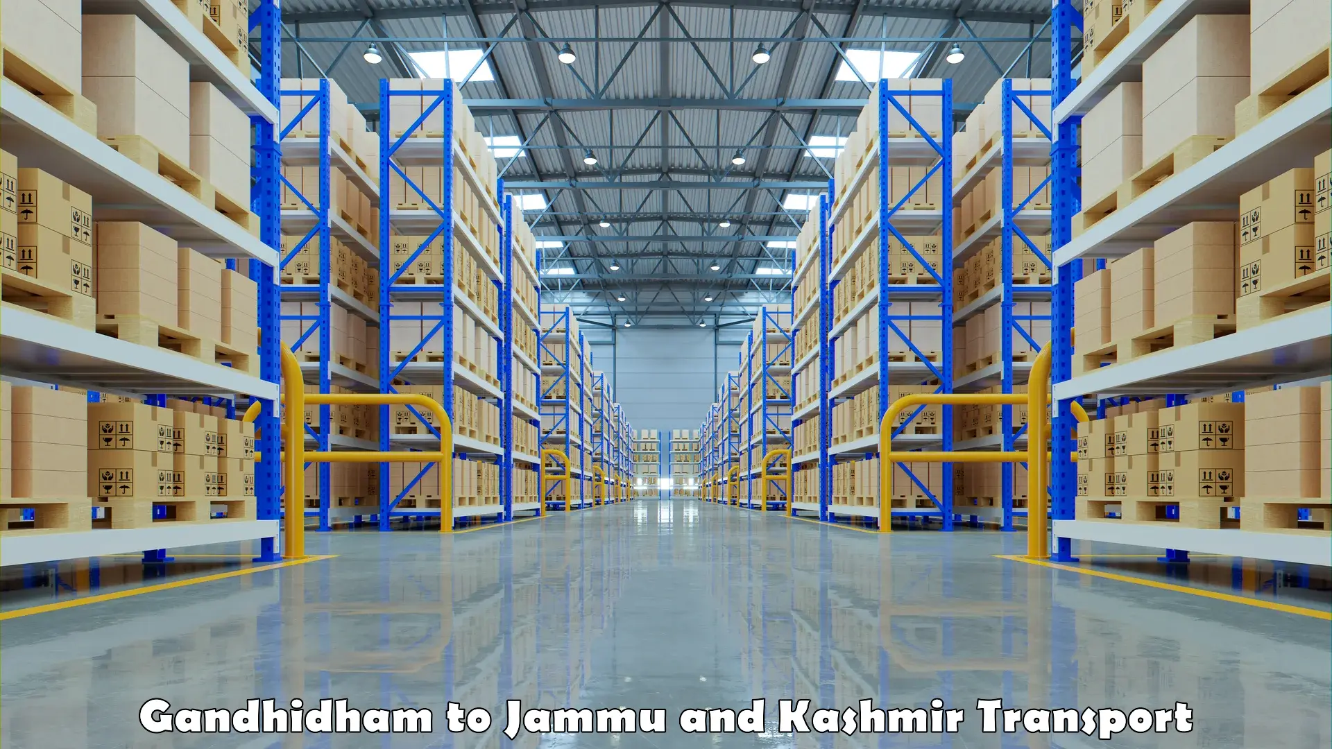 Material transport services Gandhidham to Jammu and Kashmir