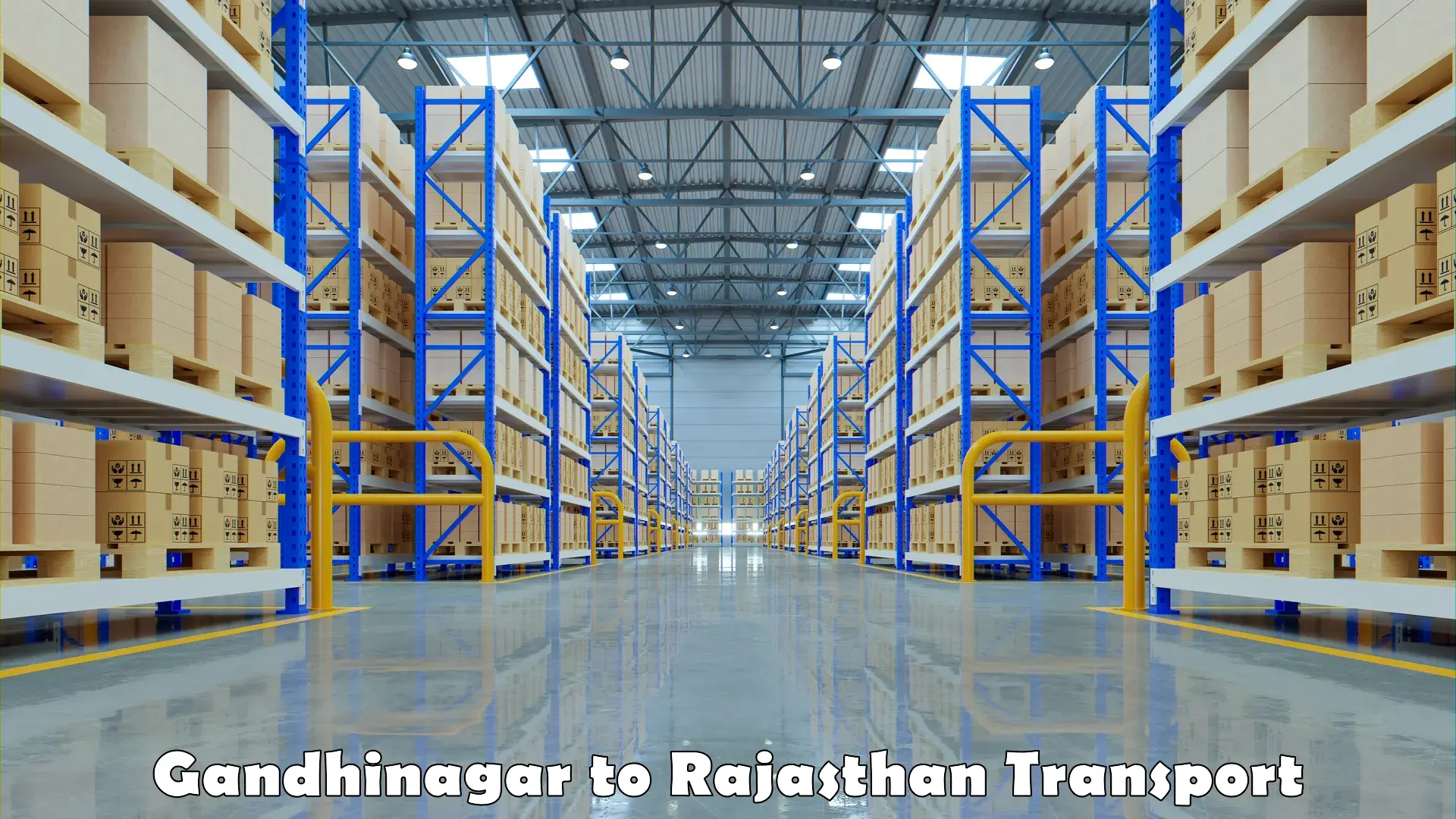 Container transport service in Gandhinagar to Bari Sadri