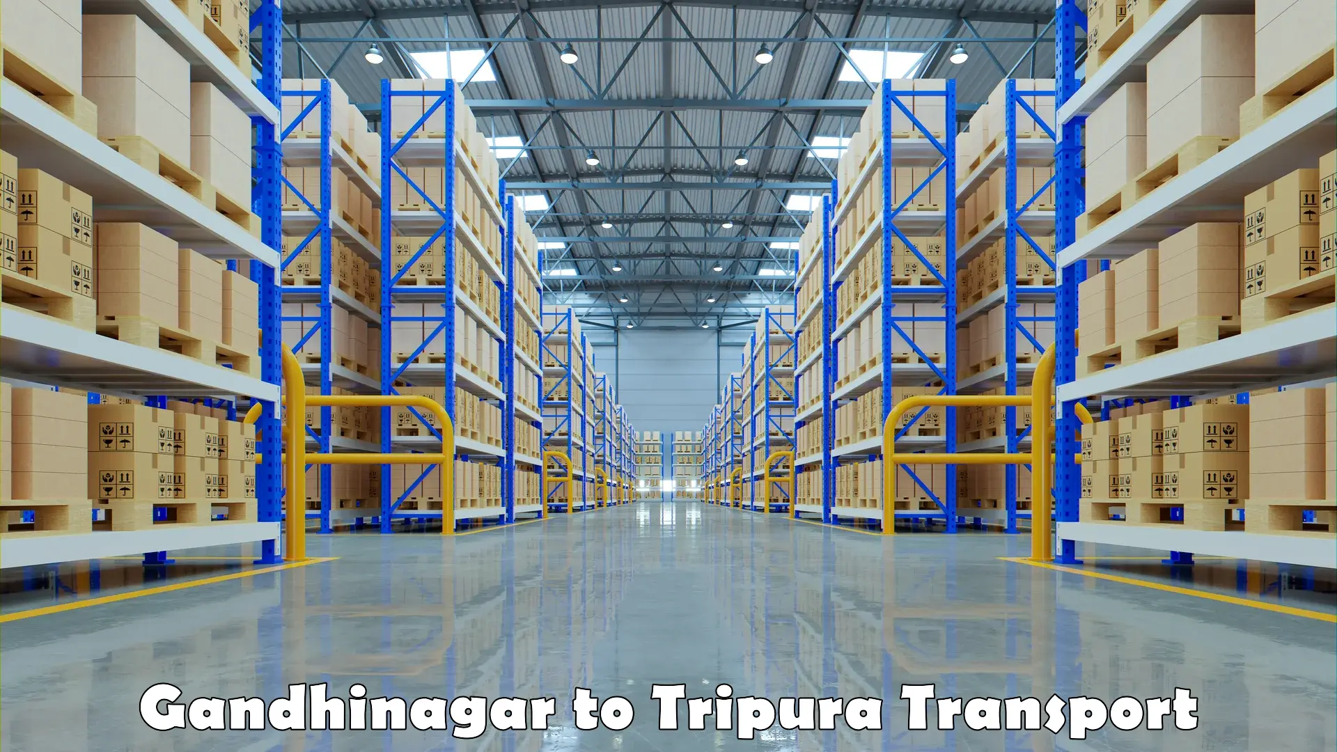 Two wheeler parcel service in Gandhinagar to Udaipur Tripura
