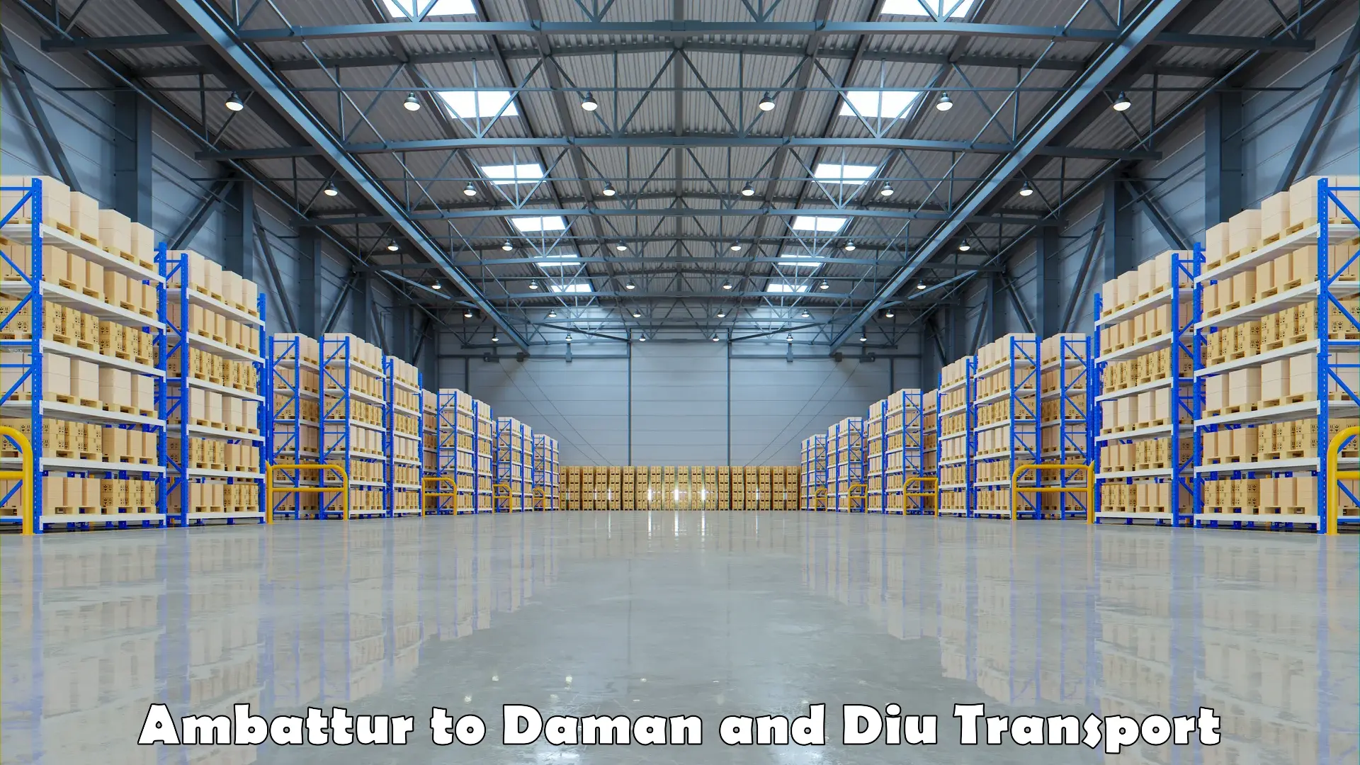 Transport shared services Ambattur to Daman and Diu