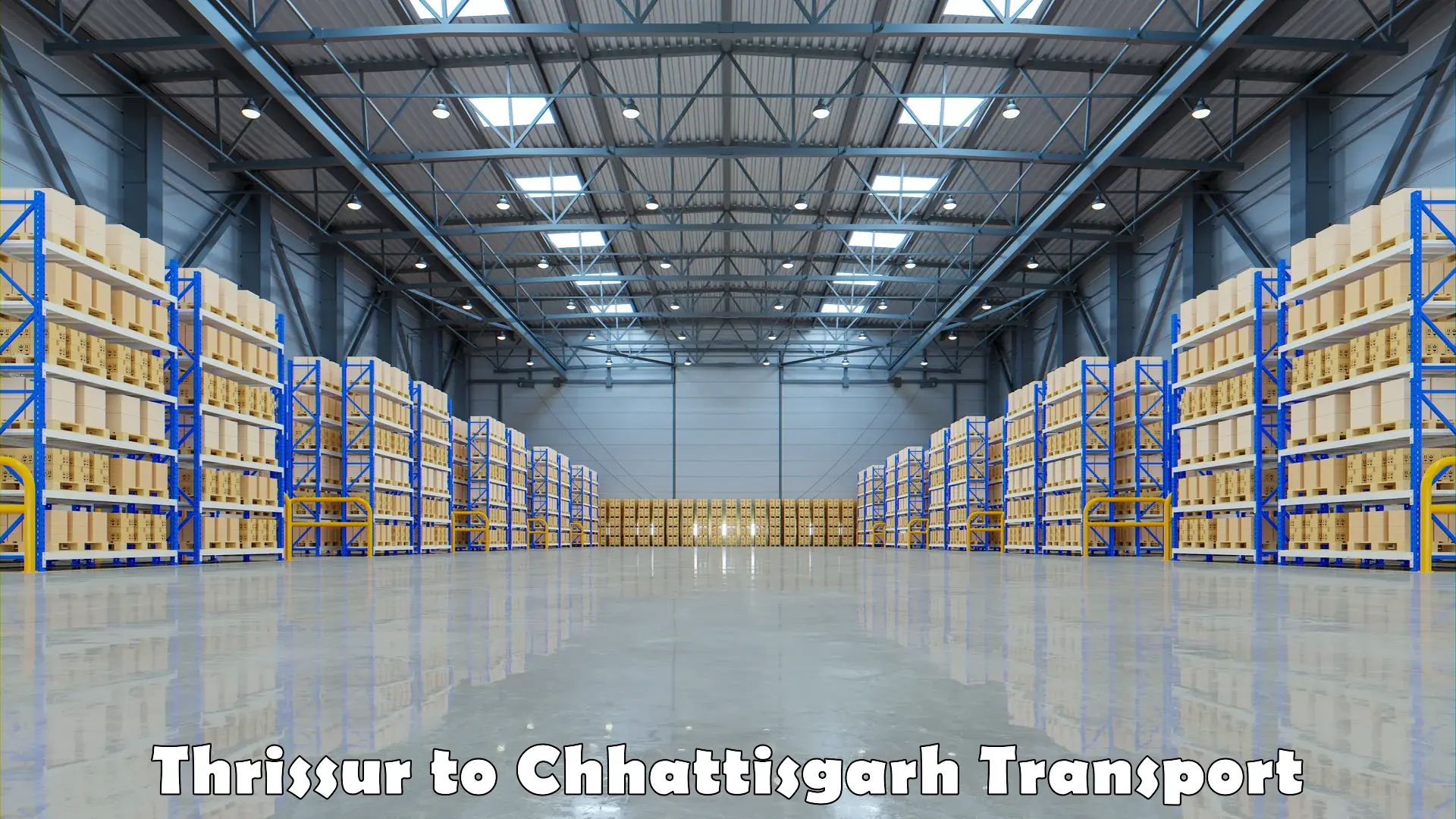 Two wheeler parcel service Thrissur to Raigarh Chhattisgarh
