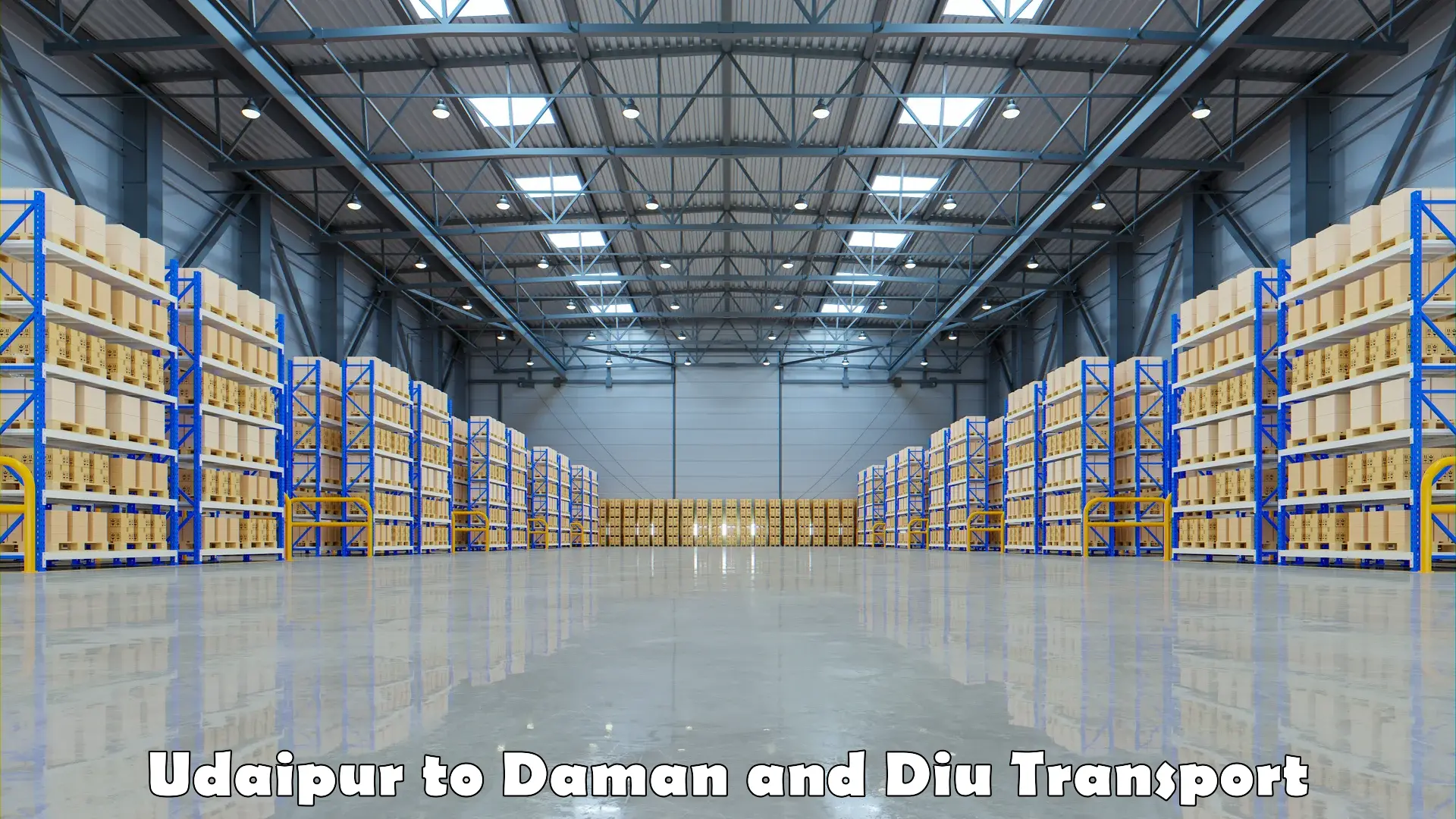 Cargo train transport services Udaipur to Daman and Diu