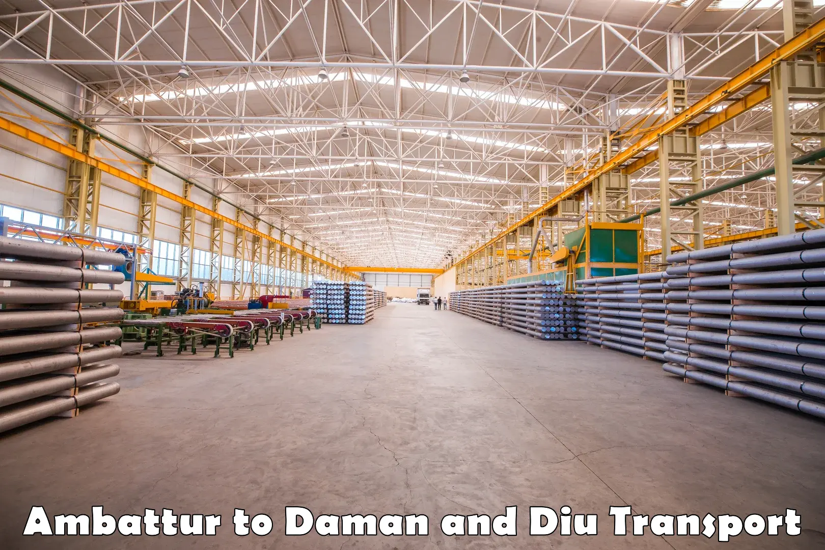Bike transport service Ambattur to Daman and Diu
