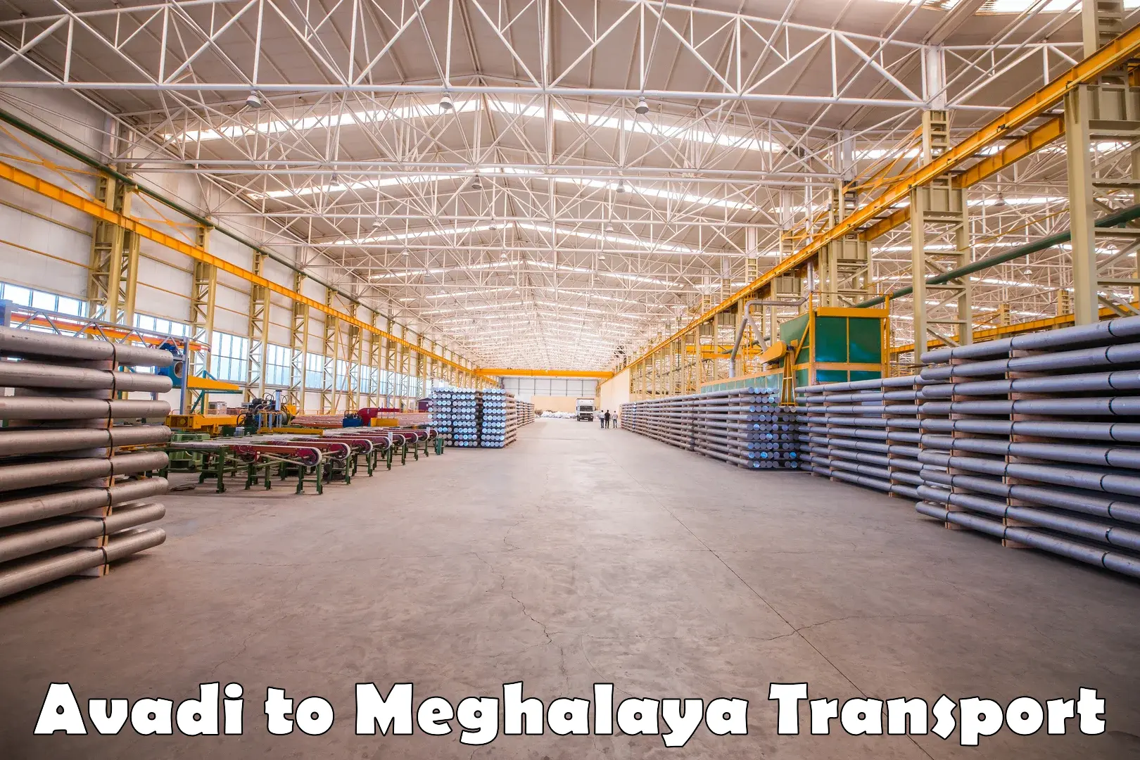 Pick up transport service Avadi to Meghalaya