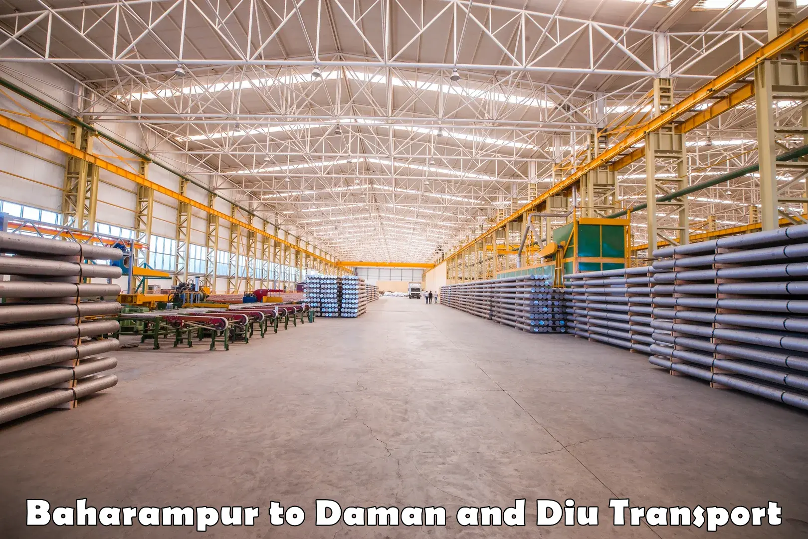 Road transport online services Baharampur to Daman and Diu