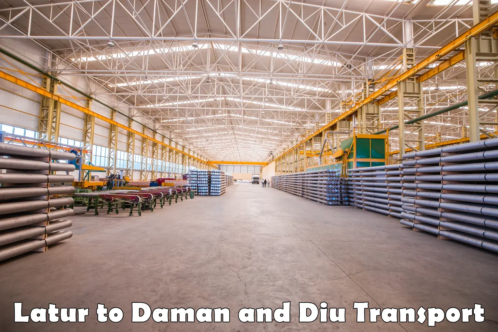 Logistics transportation services Latur to Daman and Diu