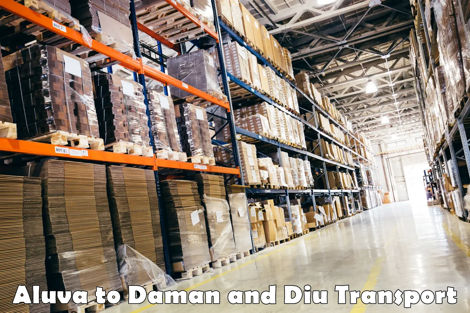 Truck transport companies in India Aluva to Daman and Diu